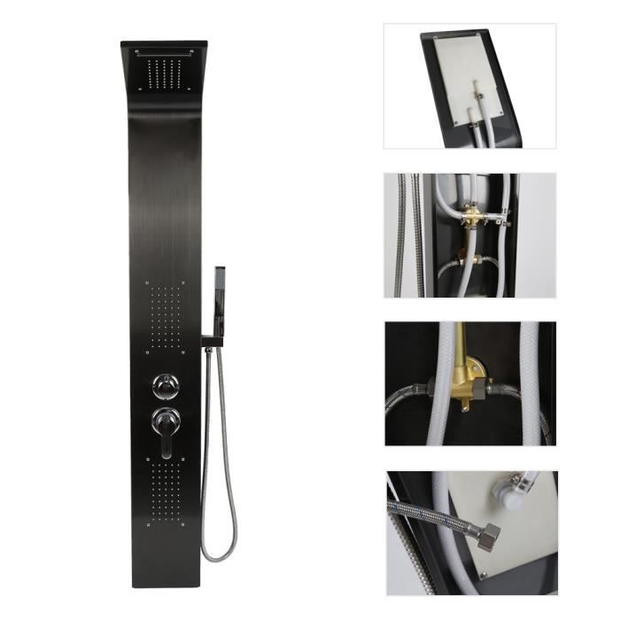 BOZ COLONNE Paroi de douche de salle de bain en acier inoxydable avec