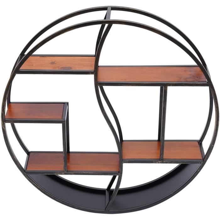 Etagere Murale Metal Ronde Industrielle Étagère Rangement Support Rond ...