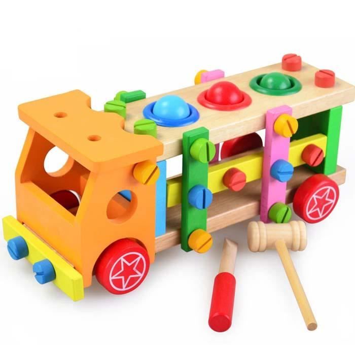 Jouet Démontage Assemblage Jeux de Construction Animé Voiture Jeep avec des Accessoires Pour Enfant Garçon Fille 3 Ans et Plus