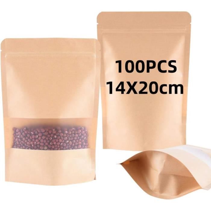 100 Stück Sac Papier Kraft Avec * 20Cm), Sachet Kraft Thé