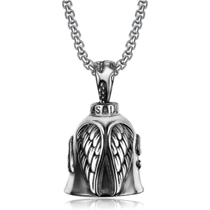 Clochette Porte-bonheur Moto NJCXOLA - Ailes D'ange - Acier Inoxydable - Guardian Bell