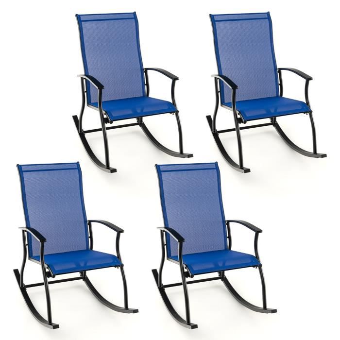 Lot De 2 Chaise De Jardin Extérieur,Cadre En Metal, Patins Antidérapants,pour Jardin Balcon Bar, Capacité 150 Kg, 46 X 57 X 102 Cm (Noir) - Gamm Vert