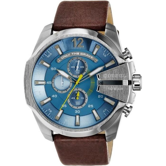Montre diesel homme bracelet cuir marron on sale