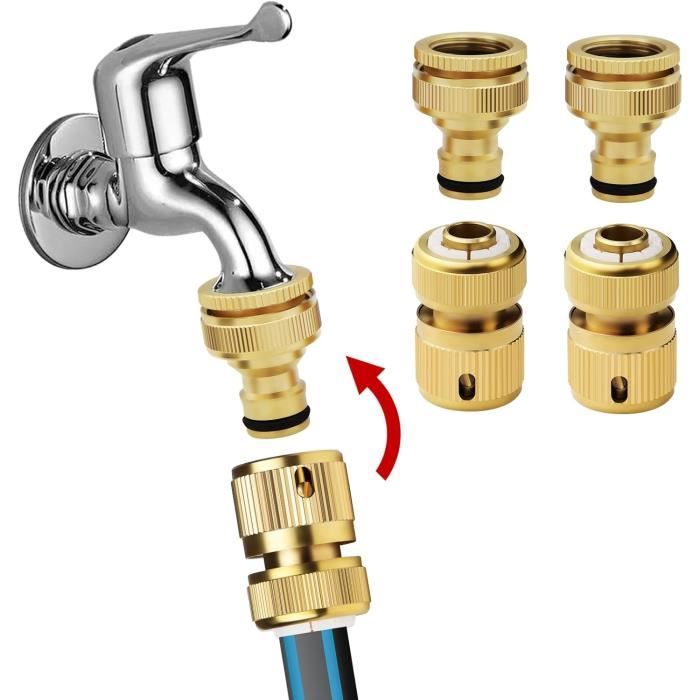 Adaptateur Robinet Universel Laiton 1/2'' à 3/4'' - Pour Arrosage Jardin