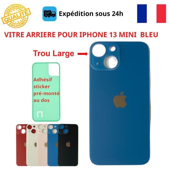 Vitre Arrière Pour IPhone XR - Blanc Avec Logo Adhésif Et Grand Trou (Neuve)