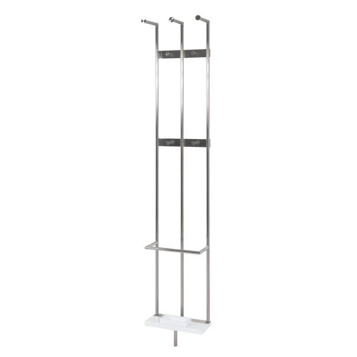 Porte Manteau Murale Bastian Acier 34x18x196 Cm Chrome Et Blanc 7 Crochets Porte Parapluie Achat Vente Porte Manteau Porte Manteau Murale 34x18x196 Cdiscount