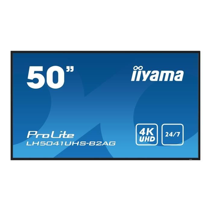 Écran LCD LED iiyama ProLite LH5041UHS B2AG 50 pouces 4K UHD Lecteur multimédia intégré