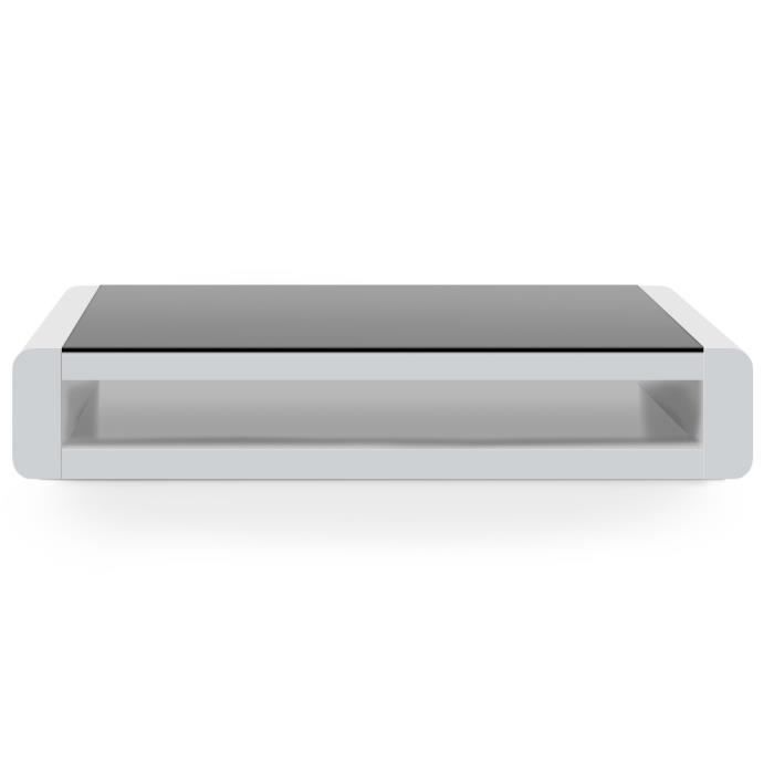 Table Basse Florida Blanc Verre Noir Achat Vente Table Basse