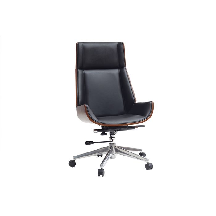 Miliboo Fauteuil De Bureau Design Bois Fonce Et Noir Curved Achat Vente Fauteuil Soldes Sur Cdiscount Des Le 20 Janvier Cdiscount