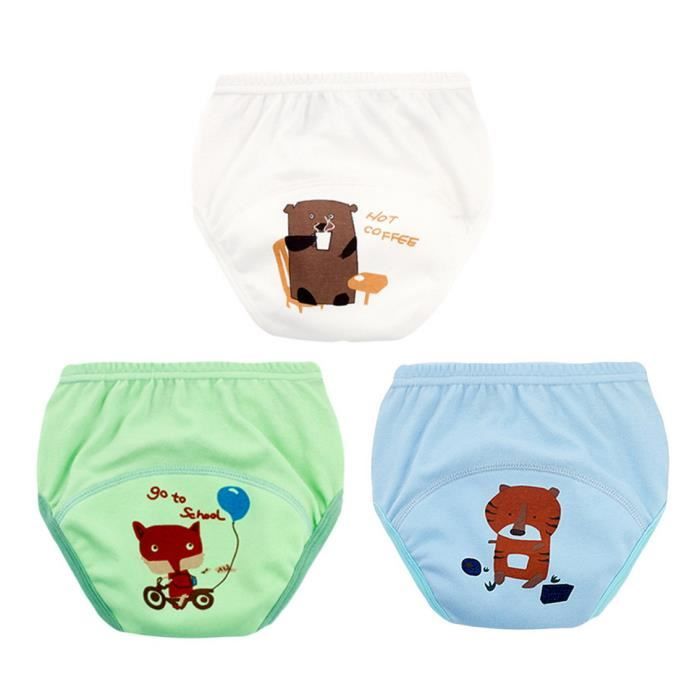 Lot De 3 Culottes Bebe Garcon Fille Imprime Animaux Mignonne Coton Souple Culottes D Apprentissage Lavable Blanc Cdiscount Pret A Porter