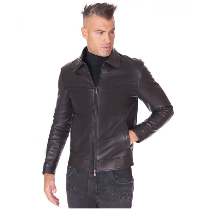Veste en cuir on sale chemise