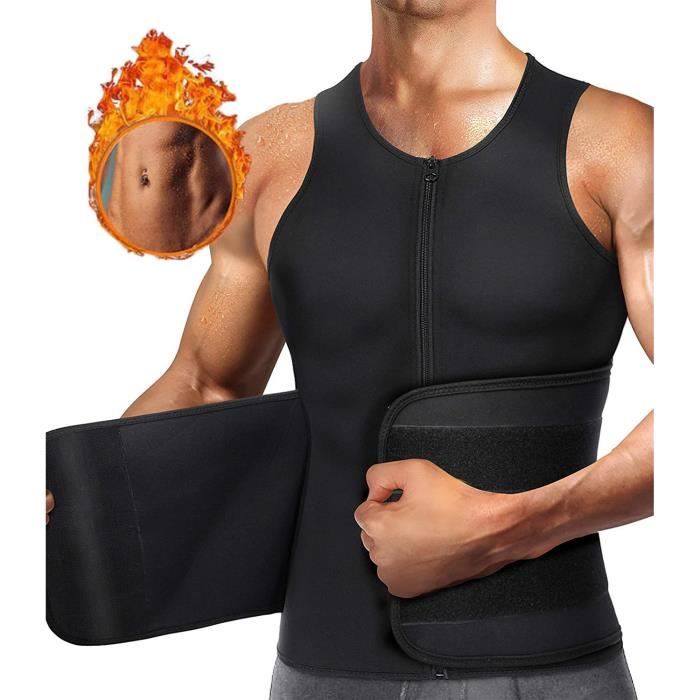 demeuble® gilet de sudation homme sauna néoprène pour minceur perte de poids ceinture de sudation fitenes sports débardeur