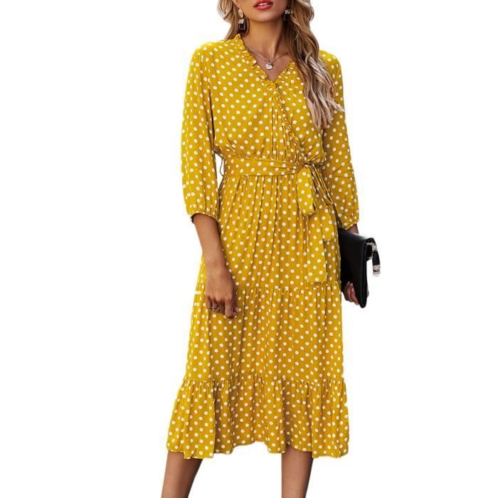Robe longue demi deals manche été