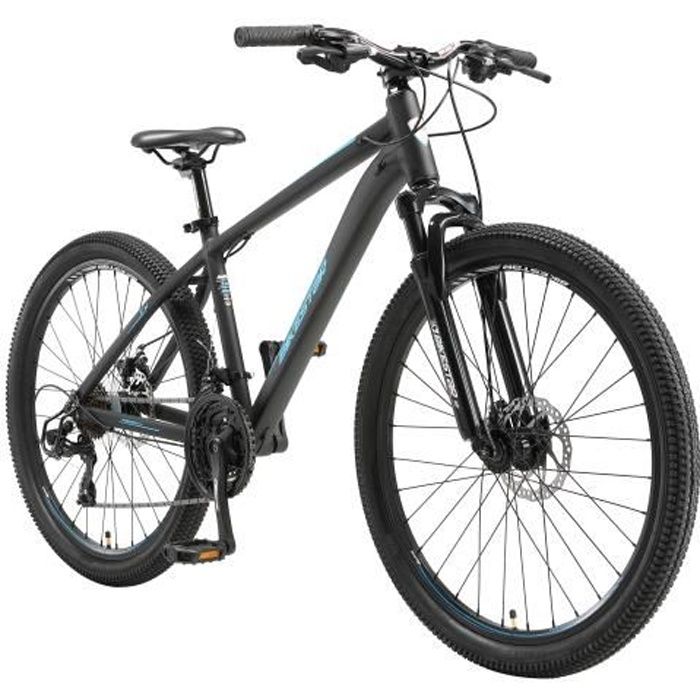 VTT - BIKESTAR - 26 Pouces - 21 vitesses Shimano - frein à disque Hardtail  - Noir Bleu - Cdiscount Sport