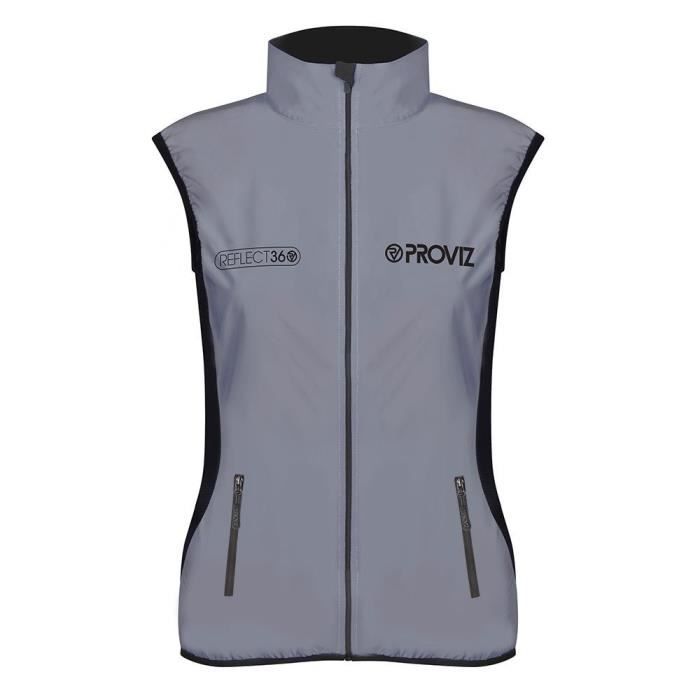 Gilet de course pied pour femmes Proviz REFLECT360 Gris Running
