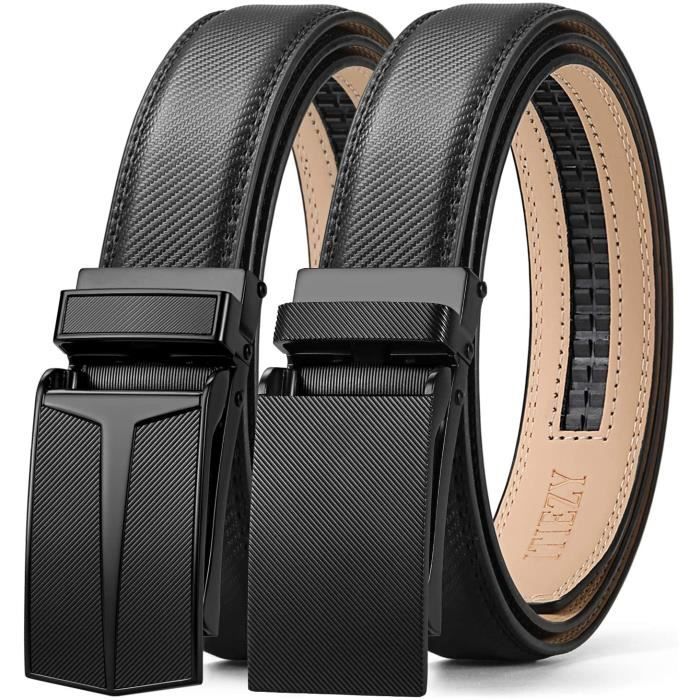 Than mythology Christianity Lot de 2 ceintures à cliquet automatique pour homme - ceinture en cuir avec  fermeture automatique - largeur : 35 mm, 01 noir [381] 01 noir + noir f4 -  Cdiscount Prêt-à-Porter