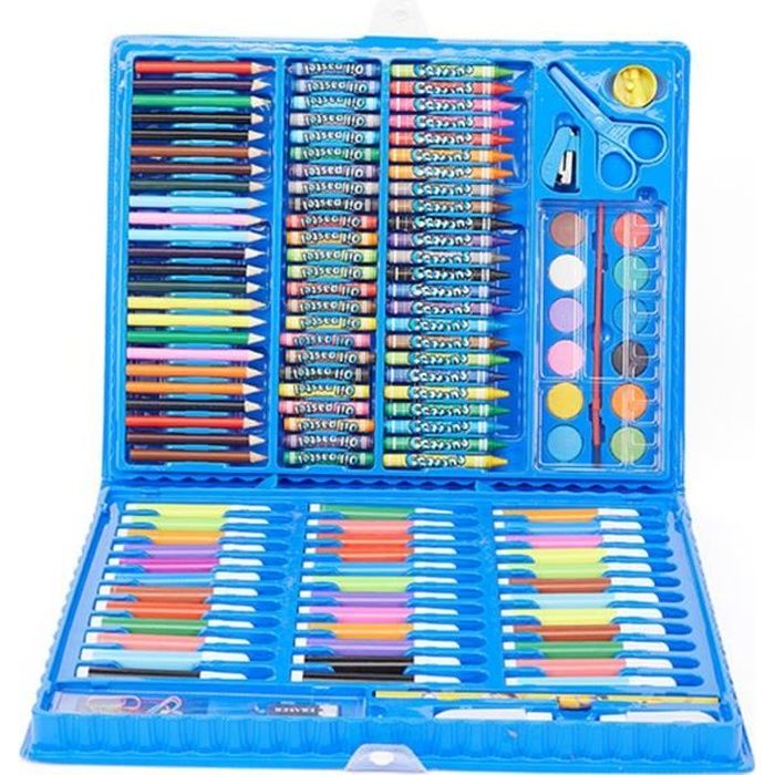 BRAVOTW Kit 150pcs Malette de Coloriage Crayons De Couleur Dessin