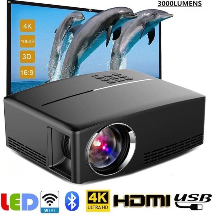 Projecteur intelligent portable Projecteur sans fil 4K HD 1080P 3000