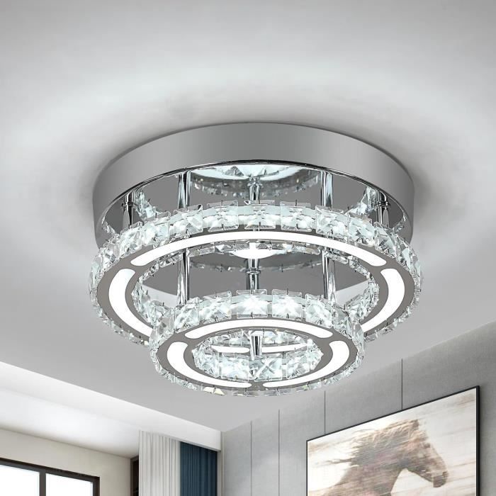 Lustre En Cristal, 30W Moderne Plafonnier Led, Luminaire Lampe De ...