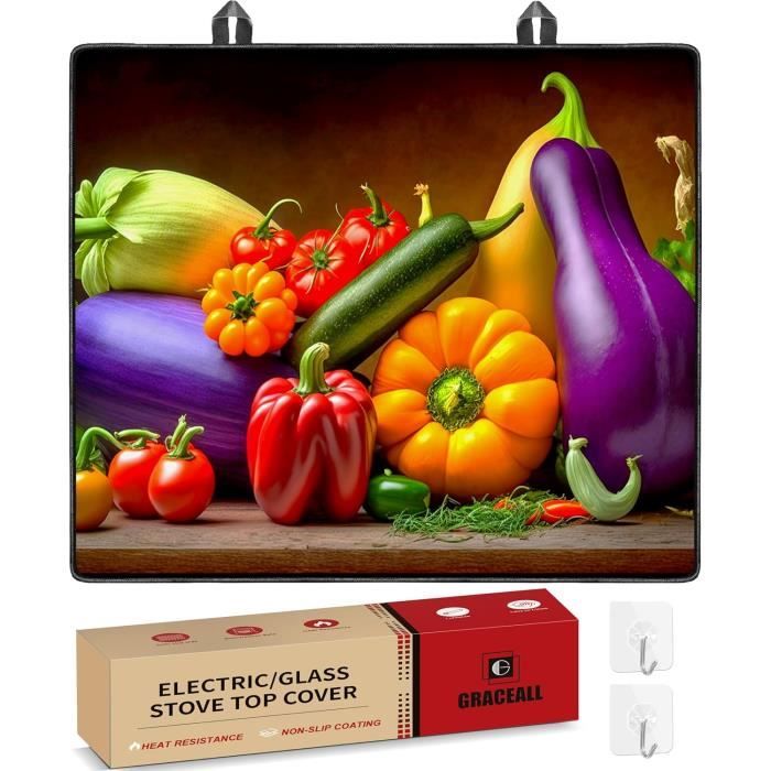 Tapis étanche Anti-rayures Tapis Protection Table Cuisson Induction 62x53 Cm – Revêtement Antidérapant, Imperméable, Agrandit Espace Cuisine