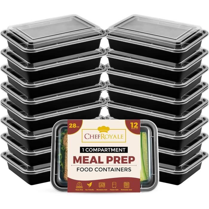 Sistema Heat & Eat Récipients micro-ondes - Boîtes à repas empilables avec couvercles étanches à fermeture par clip - Rouge/Transparent - Lot de 3