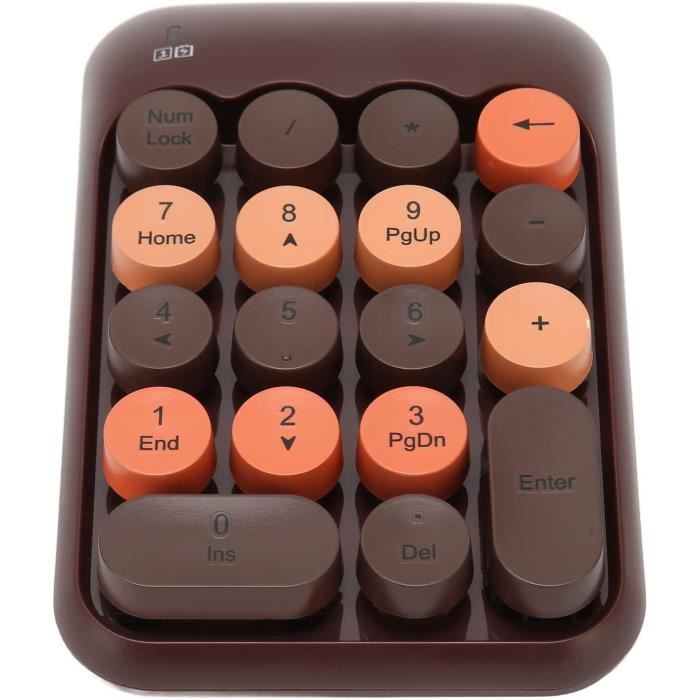 Clavier Numérique Sans Fil 18 Touches - Pavé Numérique USB 2.4GHz & Bluetooth Pour PC Et Ordinateur Portable (Blanc)