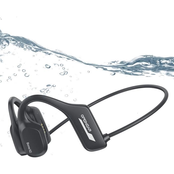 Casque Conduction Osseuse Bluetooth 5.3,Ecouteur Waterproof Natation,Mémoire MP3 32G Intégrée