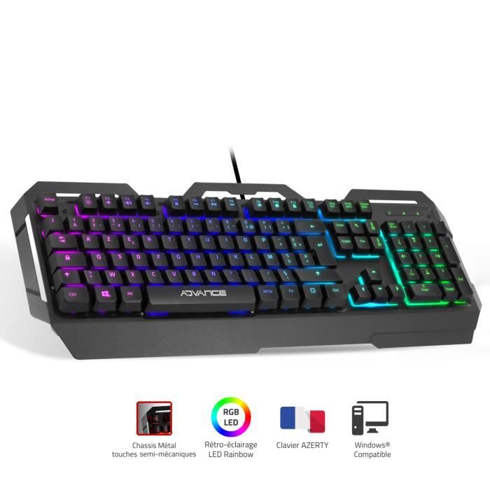 Clavier Mécanique – METAL – GTA-250 – Rétroéclairage LED RGB – Anti-Ghosting – N-Key Rollover