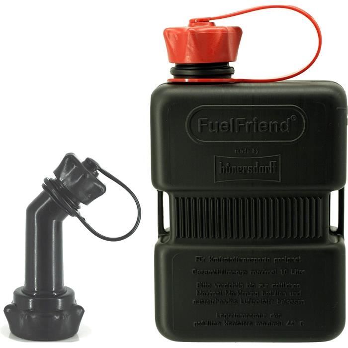 FuelFriend-PLUS CLEAR Tanica Per Benzina 1,0 Litri - Mini Serbatoio Di Riserva Trasparente, Per Moto Auto, Per Diesel, AdBlue, Olio