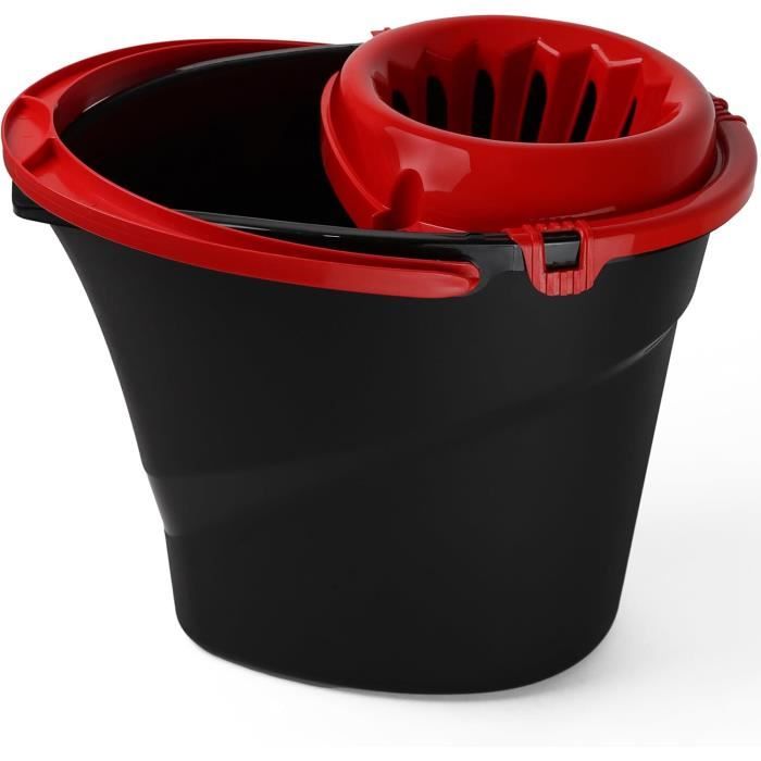 Seau De Nettoyage Plastique Rouge 4 Litres - Avec Poignée - Pour Ménage, Bureau, École - Robuste Et Facile à Transporter