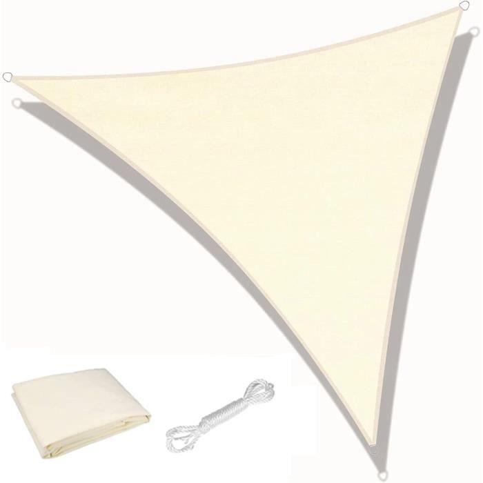 Voile D'ombrage Triangle KAHEIGN 3x3m - 98% UV - étanche 180g/m² - Pour Jardin, Terrasse