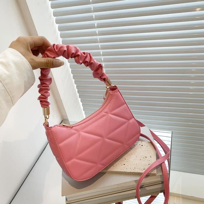 Sac bandouli re asym trique pliss pour femmes sac main de