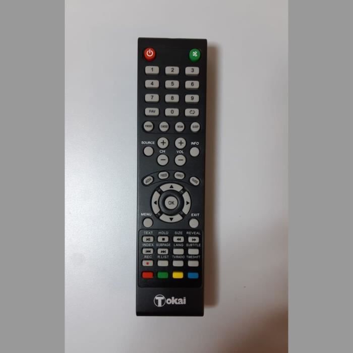 Tokai. Télécommande d'origine pour télévision TOKAI TTE50B5644K. Neuve. Livré sans piles.