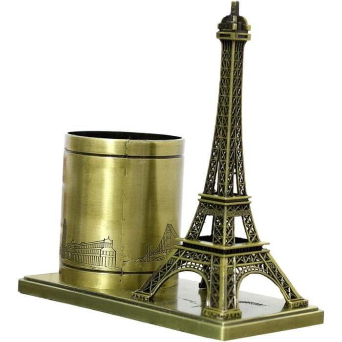 Statue Métal Tour Eiffel Dorée 13 Cm - Décoration Paris Romantique Pour Maison Et Bureau