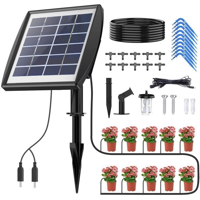 Kit D'Irrigation Goutte À Goutte À Énergie Solaire Avec Capteur D'Eau, 10M Système D'Irrigation ...