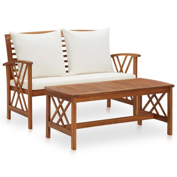 vidaXL Salon 2 pcs Bois d'acacia solide