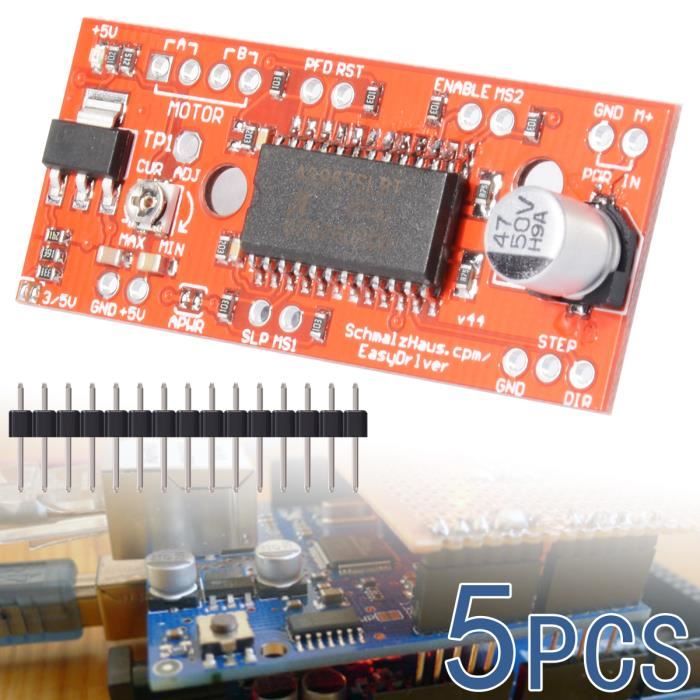 Te204 XCSOURCE® 5X EasyDriver Module Bouclier Moteur de Pilote Pas à Pas V4 ...
