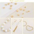 1200pcs Kit de Bijoux Bracelet DIY Perles en Plastic Collier Perles Plaquées Manual Loisir Creatif Cadeau Filles Noel Doré-1