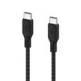 Belkin Câble USB-C vers USB-C renforcé (noir) - 2 m - Câble de rechargement et de synchronisation à gaine tressée 2 m USB-C vers USB-1