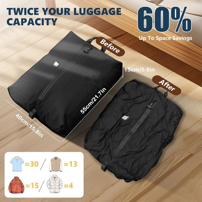 Vacpack Sac à Dos, Sac à Dos de Voyage Antivol Extensible de 19 Pouces avec Pompe de Compression sous Vide, Sac à Dos sous Vide étanche de Grande capacité pour Ordinateur Vacpack Sac à Dos, Sac à Dos de Voyage Antivol Extensible de 19 Pouces avec Pompe de Compression sous Vide, Sac à Dos sous Vide étanche de Grande capacité pour Ordinateur