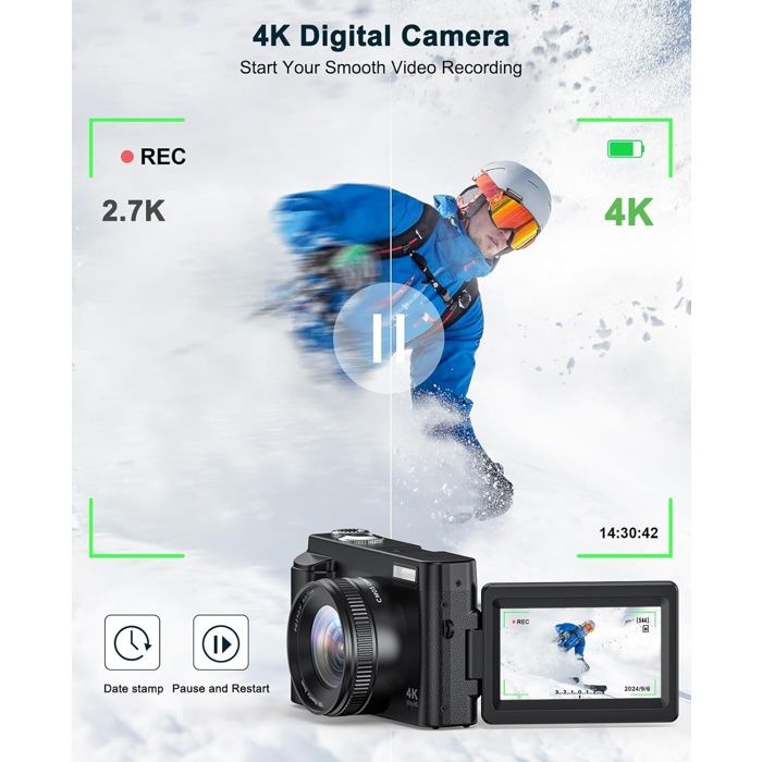 Appareil Photo Numérique 4k Hd Pour Enfants, Caméra De Vlogging Autofocus 64mp Camescope Video Portable De Mode Retro De 2 8 Pouces Pour Debutants P13714748