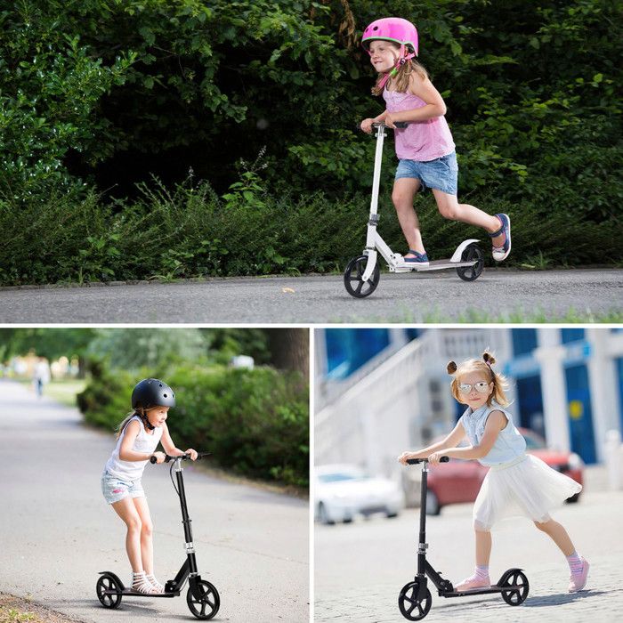 Mini Trottinette Doigt T-Head Noir 2 Roues Pliable avec Frein, Accessoire Professionnel Finger Board