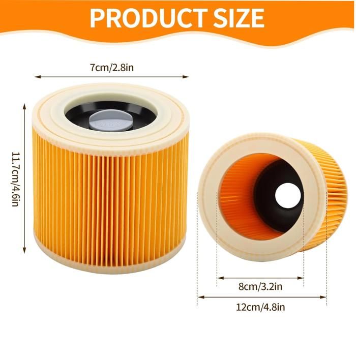 INF HEPA-filter Voor Kärcher WD2/WD3/MV3/MV2/A2004/A2054/A2204/A2656 - Vervangingsfilter Voor Stofzuigers, Allergievriendelijk