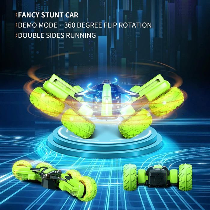 NDZUI Voiture RC Amphibie 4WD 2,4 GHz – Tout Terrain Avec Rotation 360°, Étanche, Pneus Silicone, Jusqu'à 12 Km/h – Cadeau Enfant 8-12 Ans