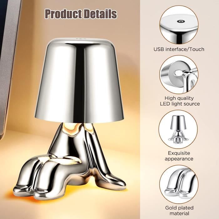 Acheter Neoglint USB lampe de Table Rechargeable contrôle tactile chevet  veilleuse décorative chambre