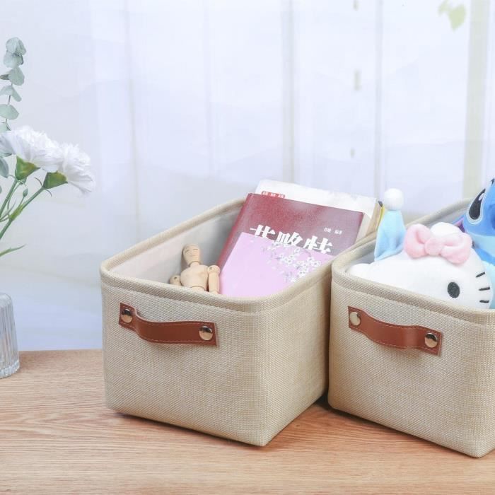 Lot De 4 Boîtes De Rangement RIWNNI 30x30x30cm - Tissu Pliable Avec Poignées Pour Organiser