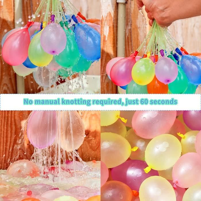 Paquet De 100 Ballons Bombes à Eau En Latex - Forme Boulet De Canon, Noir, Pour Fête D'été, Jardin, Anniversaire - 10
