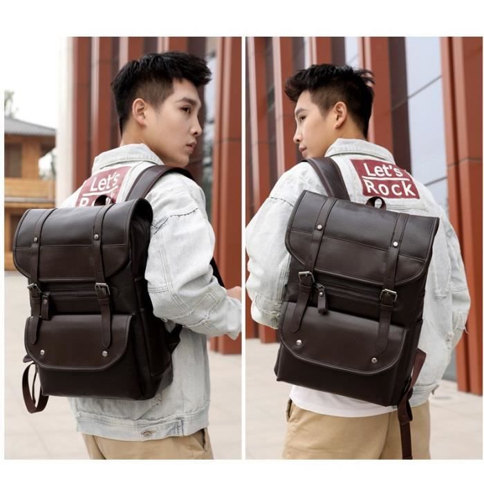 Sac à Dos Homme En Cuir Véritable Marron – Cartable Style Backpack Ou Bandoulière – Neuf, Fait Main En Inde