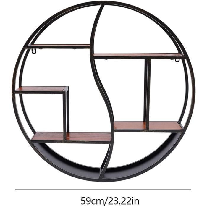Etagere Murale Metal Ronde Industrielle Étagère Rangement Support Rond ...