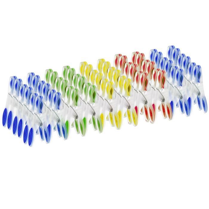 Pinces à linge en plastique 2 lot de 18 pinces multicolore